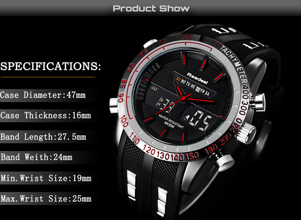 Luxury Brand Watches Men Sports Watches Waterproof LED