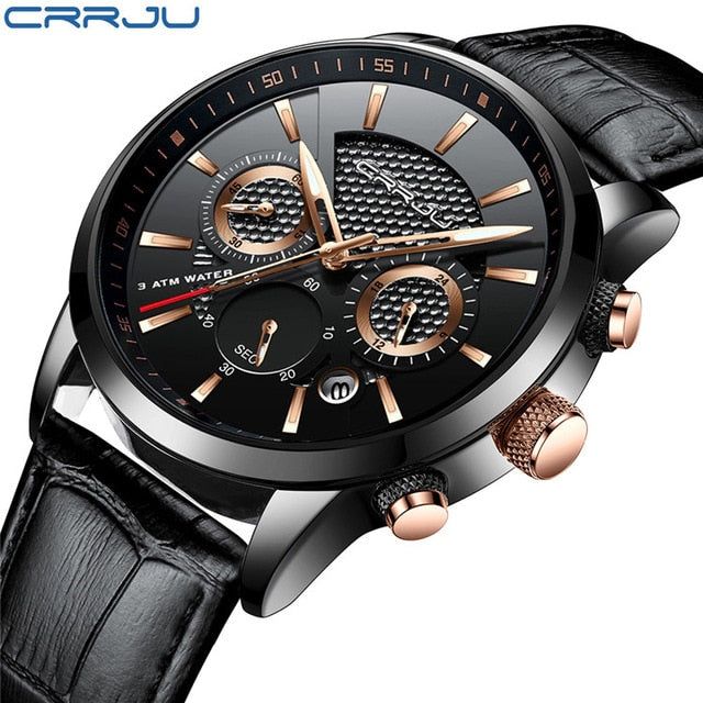 CRRJU New Fashion Men Watches Analog Quartz