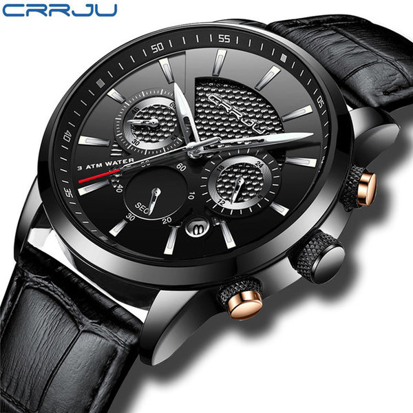 CRRJU New Fashion Men Watches Analog Quartz